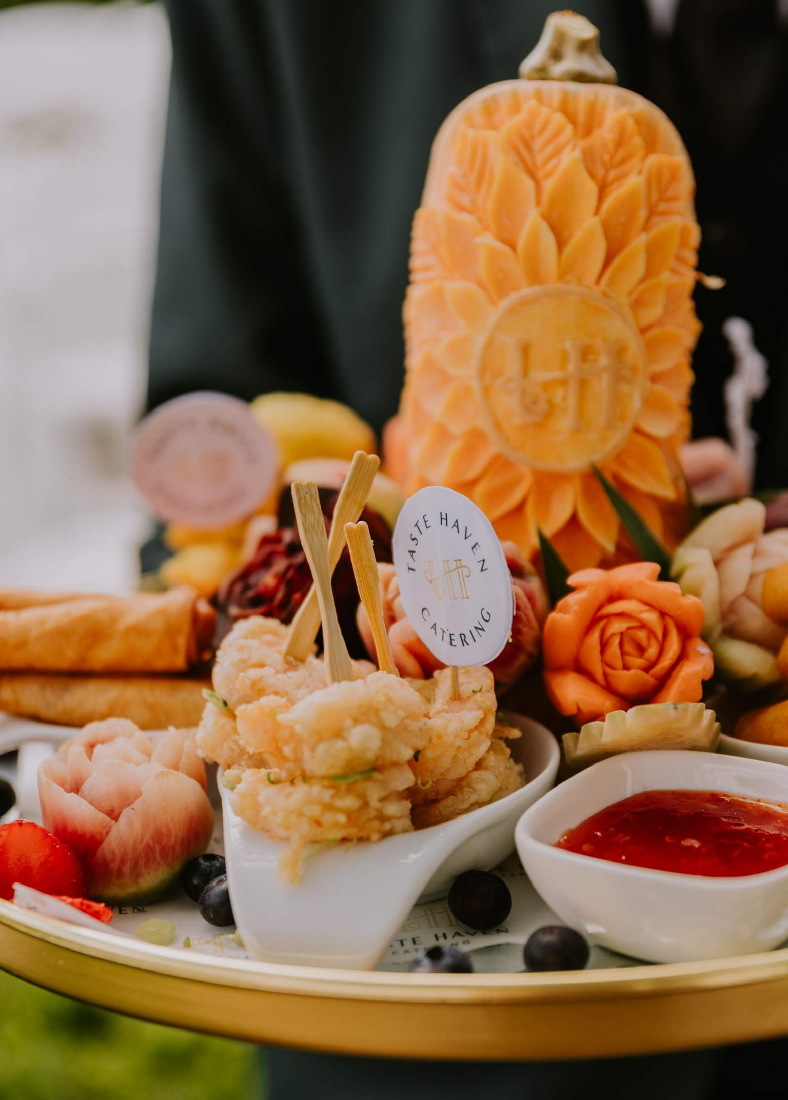 The all-inclusive African - Caribbean wedding package offered by Russets includes a selection of delicious canapes made my premium caterer our recommended African-Caribbean caterer.
