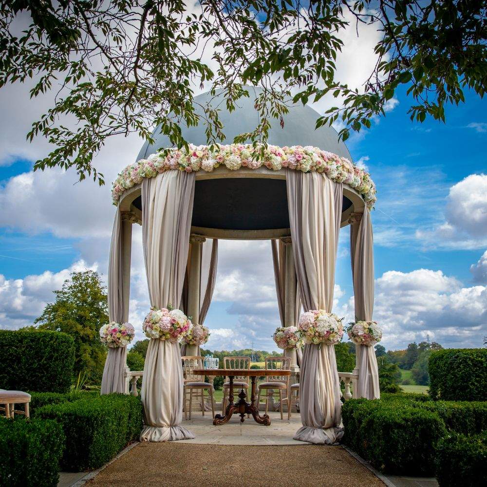 The fairytale outdoor ceremony location at Russets, called the Dome.