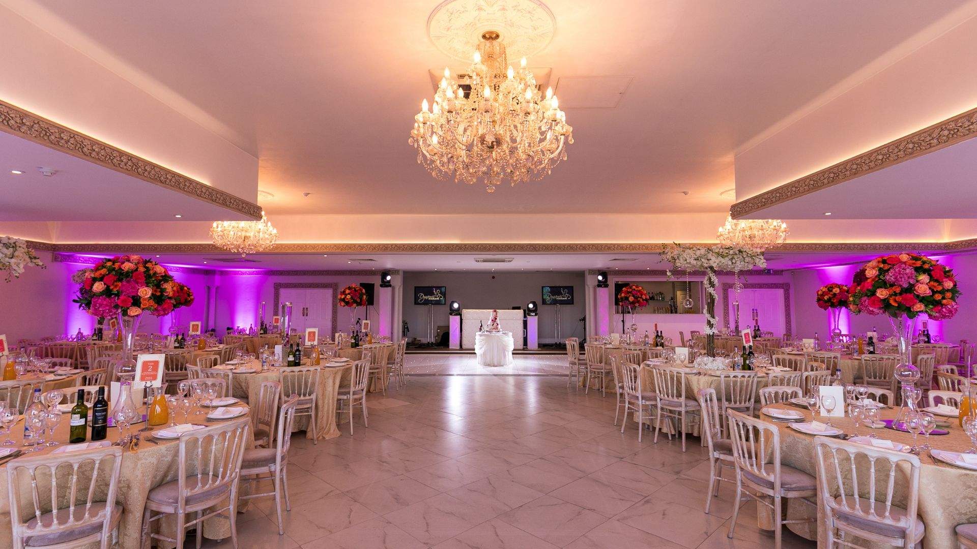The Grand Ballroom at Russets seats 300 guests, making it a popular choice for Asian Wedding Celebrations